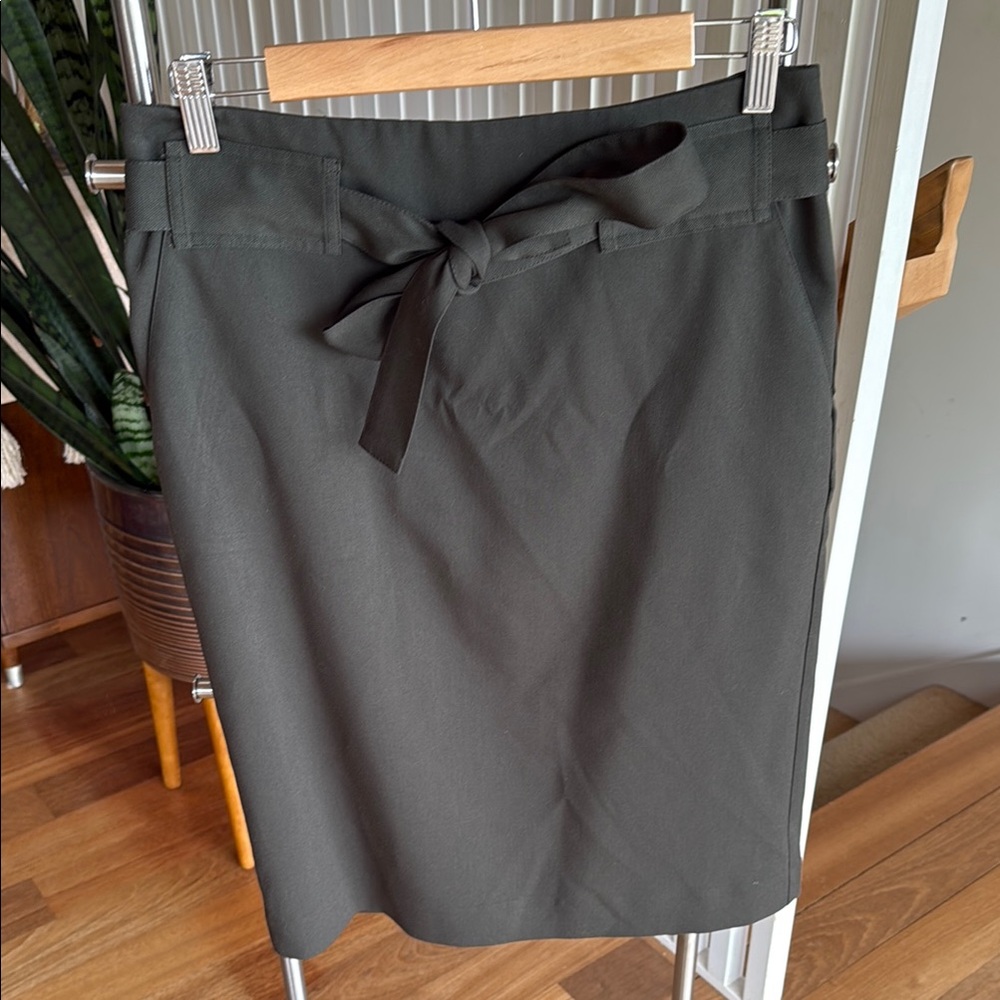 Banana Republic Army Green Pencil Skirt with Tie Front